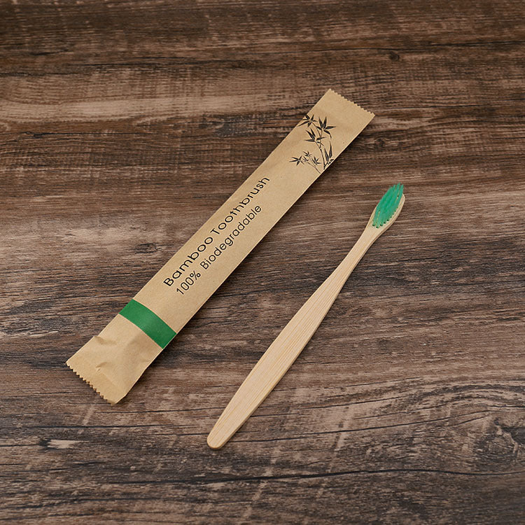 Natural Bamboo Toothbrush | color green bamboo brush 