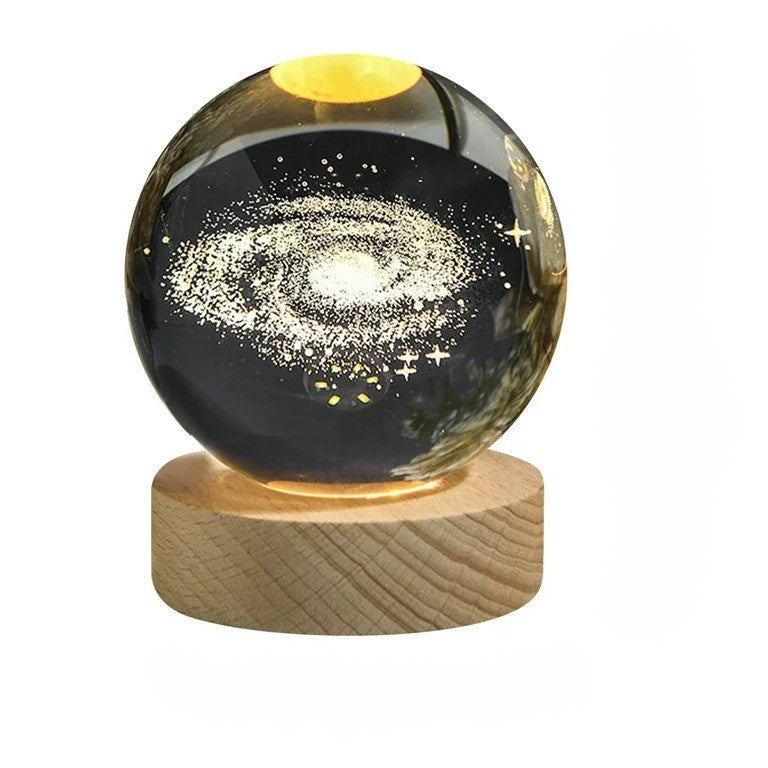 3D Galaxy Crystal Ball Lamp- LED Night Light, Starry Galaxy Decor