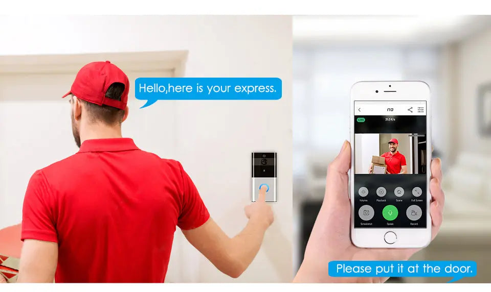 Smart Wi-Fi Video Doorbell | on the wall 