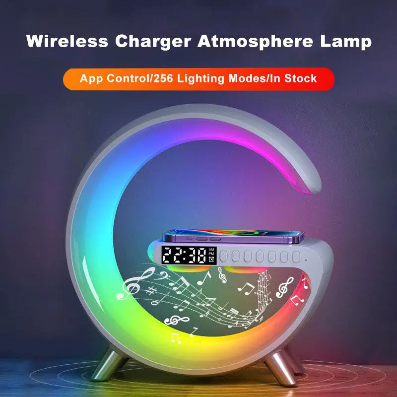 G Shaped LED Lamp Bluetooth Speaker Wireless Charger Atmosphere Lamp Mazallz