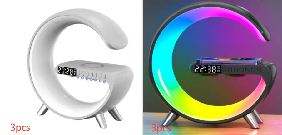 G Shaped LED Lamp Bluetooth Speaker Wireless Charger Atmosphere Lamp Mazallz