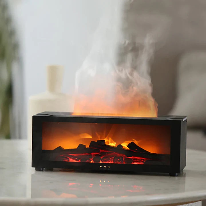 Fireplace Aroma Diffuser – Essential Oil Humidifier with Flame Effect