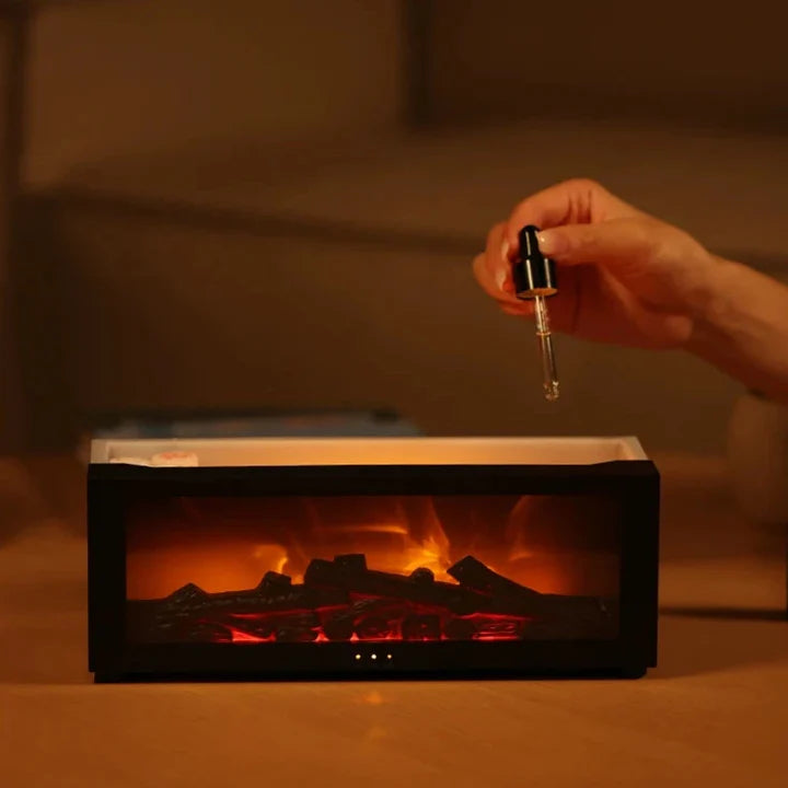 Fireplace Aroma Diffuser – Essential Oil Humidifier with Flame Effect