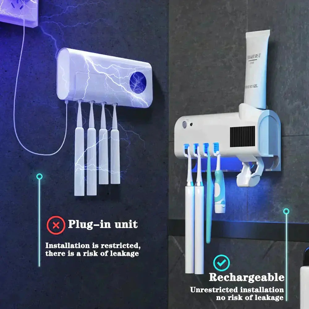 Solar Toothbrush Dispenser Holder | rechargeable 