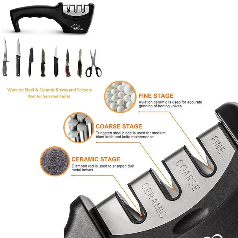 Professional Kitchen Knife Sharpener Mazallz | 4 stages of sharpening 