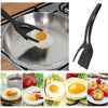 Grip Flip Tongs |multiple pictures of spatula with eggs  