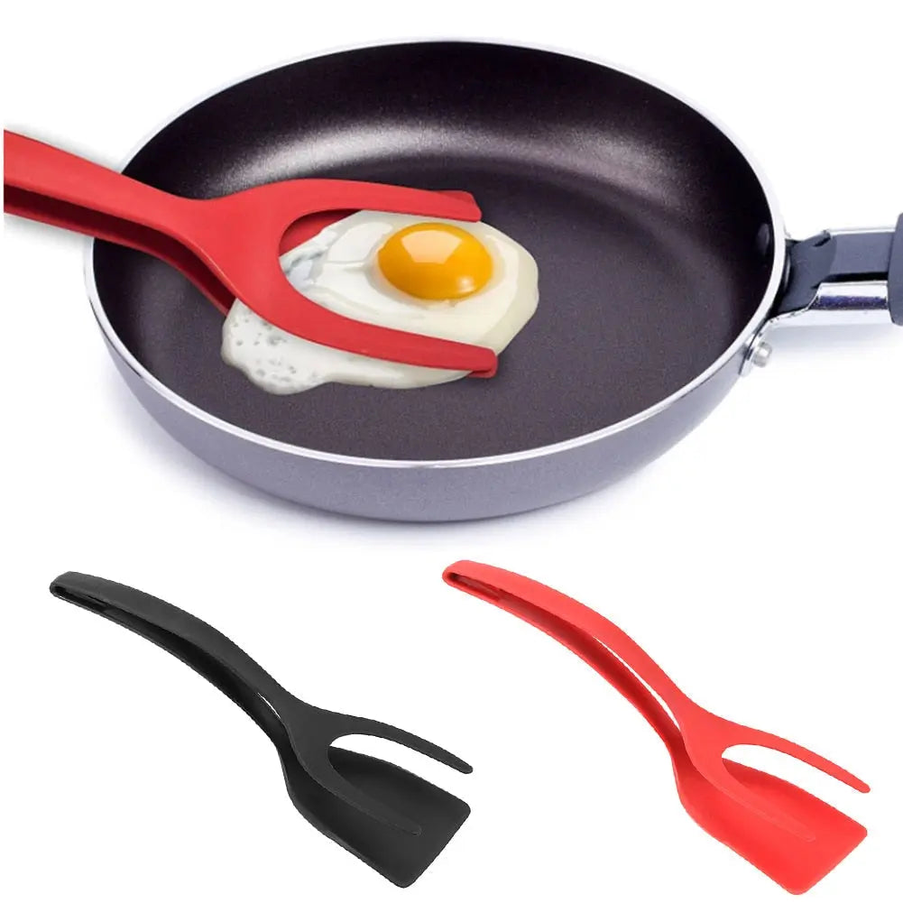 Grip Flip Tongs 3 spatulas and a pan 