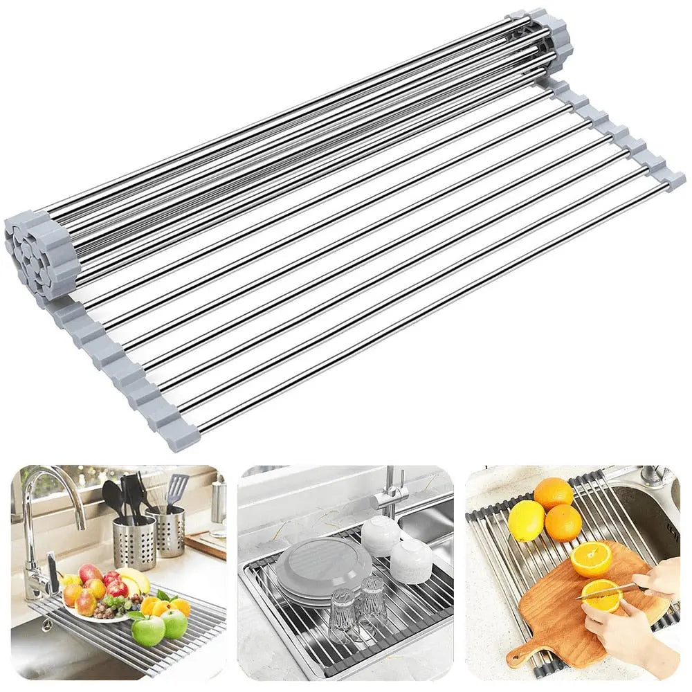 Roll-Up Dish Drying Rack | drying 3 different things